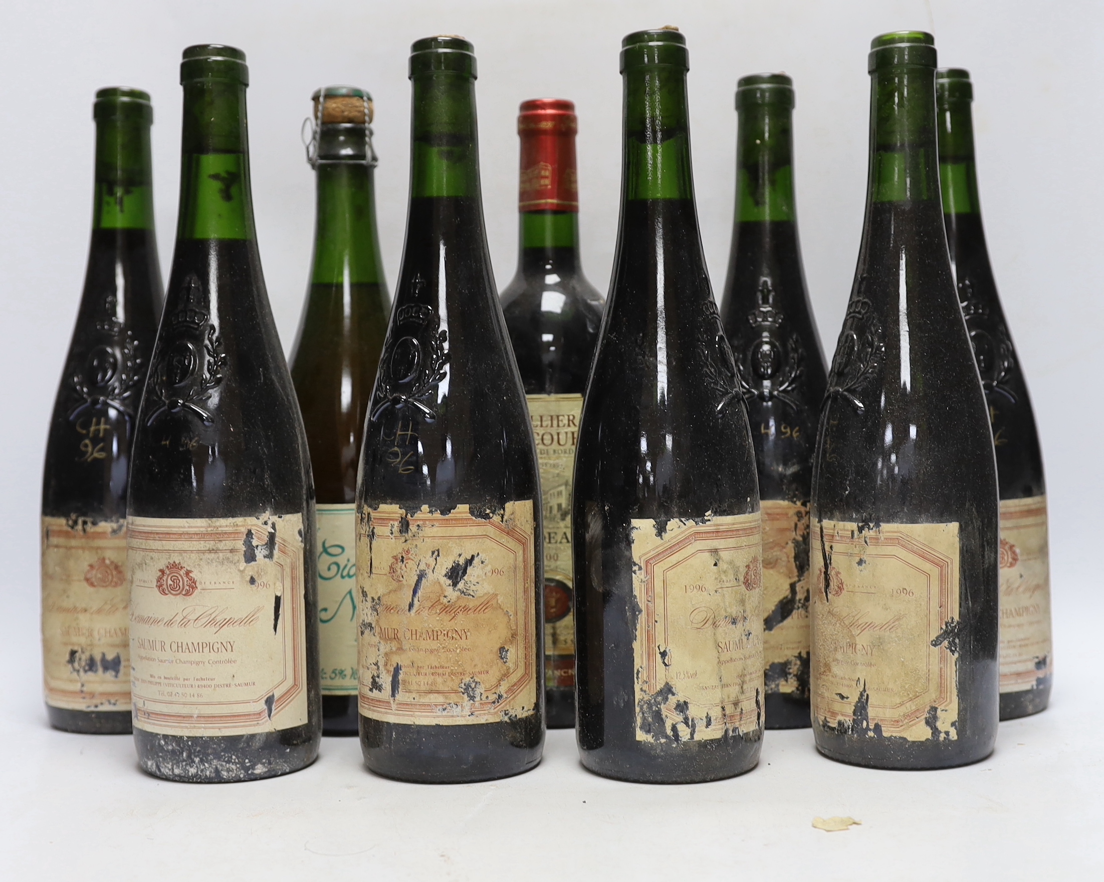 Twelve bottles of wine including nine Saumur Champigny 1996